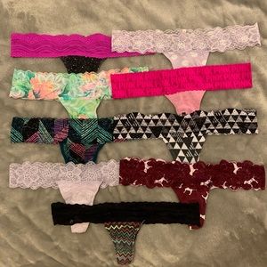 Victoria’s Secret Assorted Lace Cotton Thongs (XS)